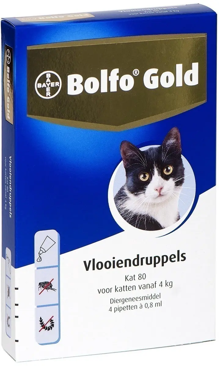 Bolfo Gold 80 Anti-vlooienmiddel Kat >4kg