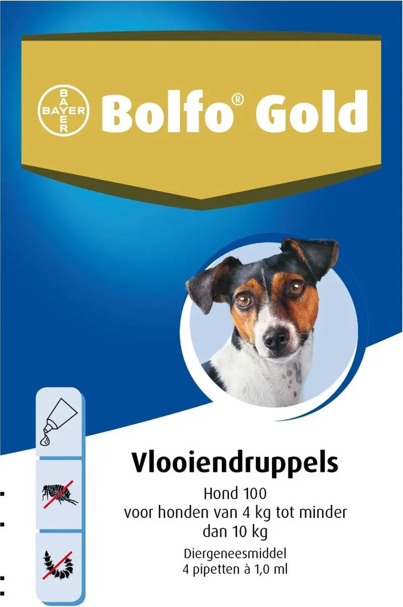 Bolfo Gold 100 Anti-vlooienmiddel Hond 4 Pipetten