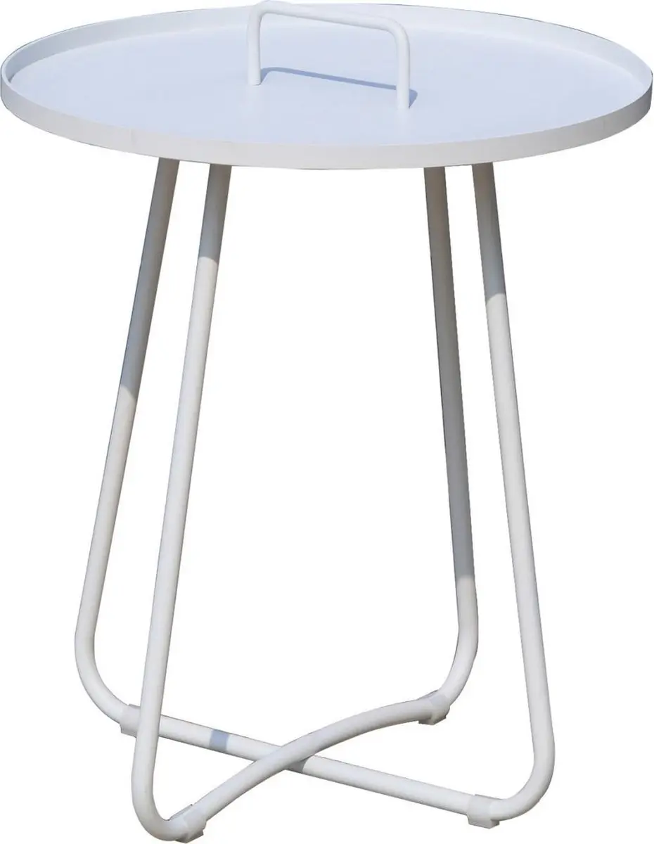 Serveertafel Jennifer metaal wit Ø50cm
