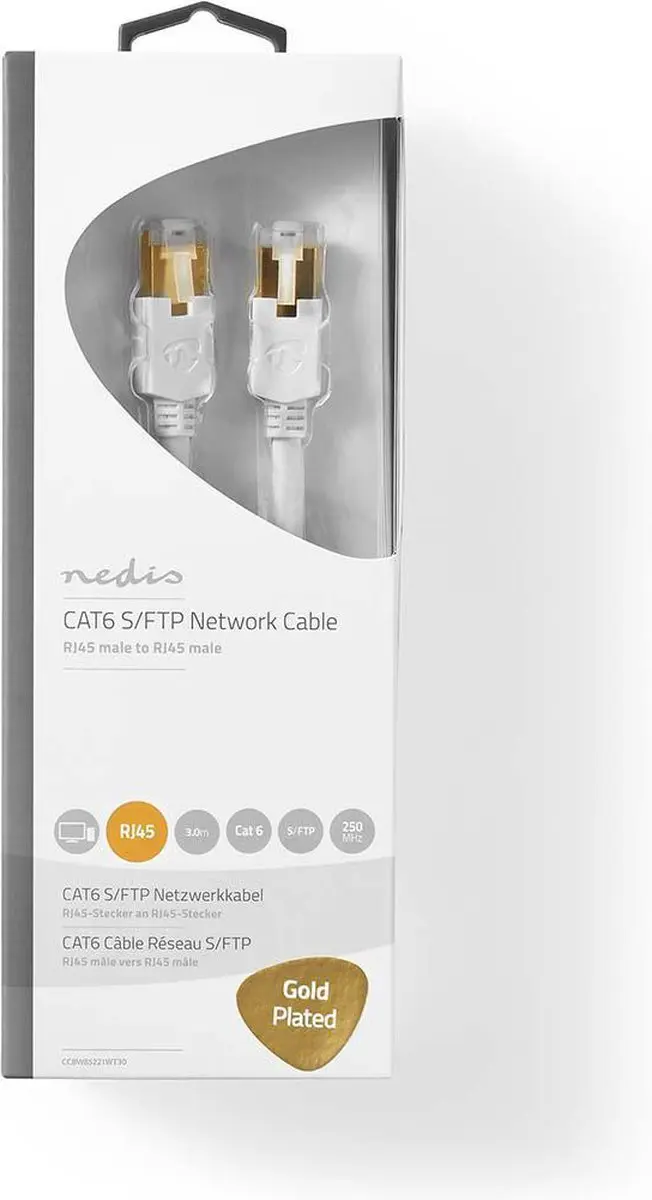 Nedis CAT6 Netwerkkabel CCBW85221WT30 - 3m - Wit - afbeelding 2 van 6