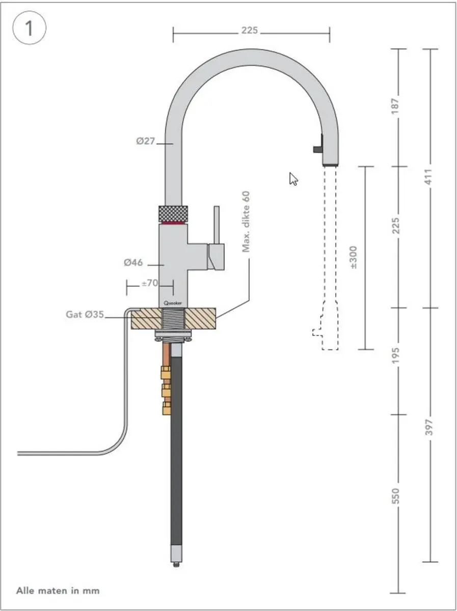 Quooker Flex QUOCOM22FFC Kokendwaterkraan 2200W - 7L - Chroom - afbeelding 3 van 6