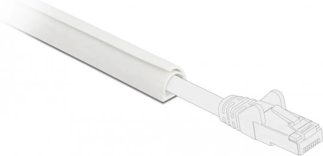 Delock Kunststof Kabelgoot 100x1cm - Zelfsluitend - Wit - afbeelding 2 van 3