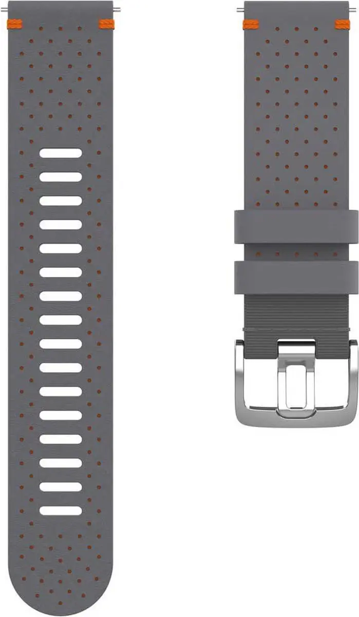 Polar Horlogebandje 22mm Leder - Grijs/Orange M/L - afbeelding 4 van 4
