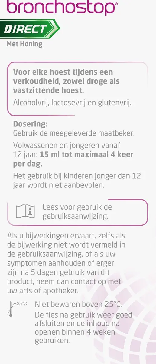 Bronchostop Direct Hoestdrank 120ml - Met honing