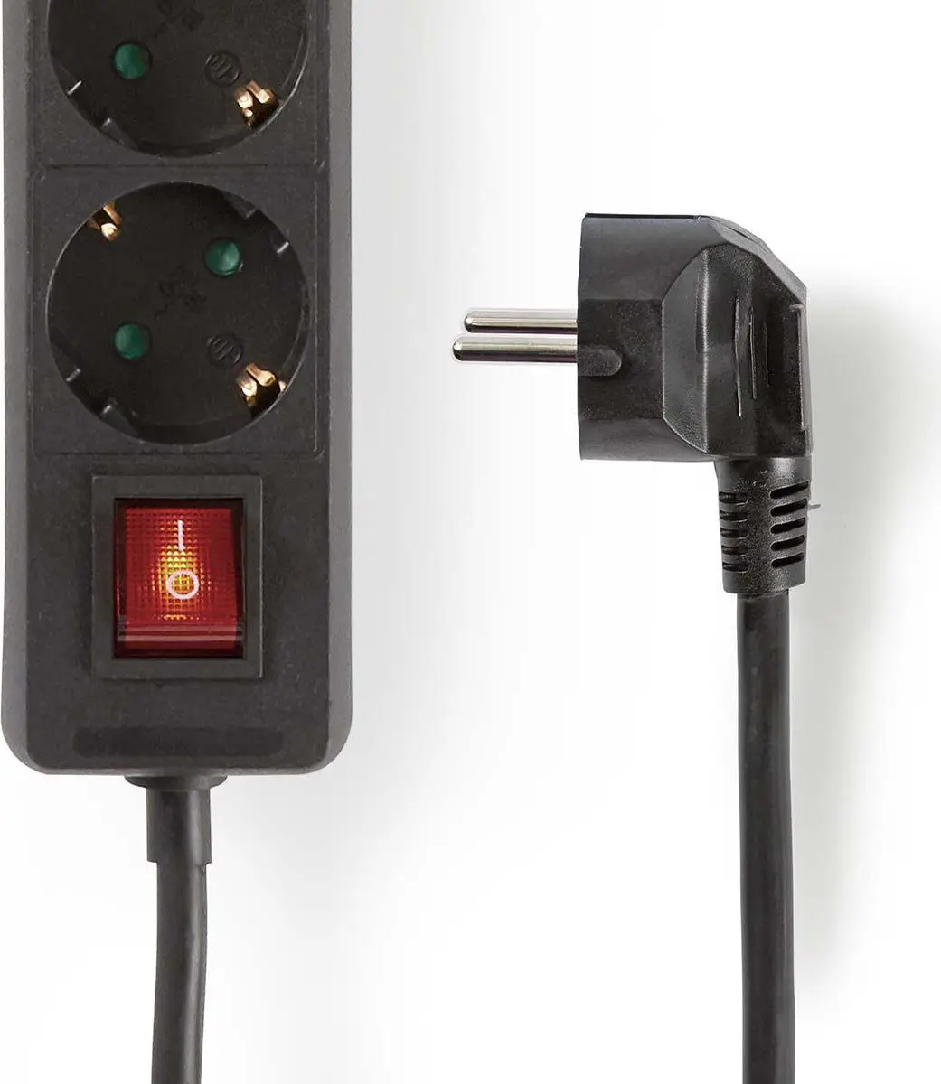Nedis 6-voudige Stekkerdoos 3680W - 3m - Zwart - afbeelding 4 van 6