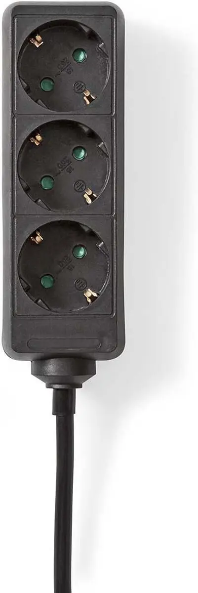 Nedis 3-voudige Stekkerdoos 5m - 3680W - Zwart - afbeelding 2 van 6