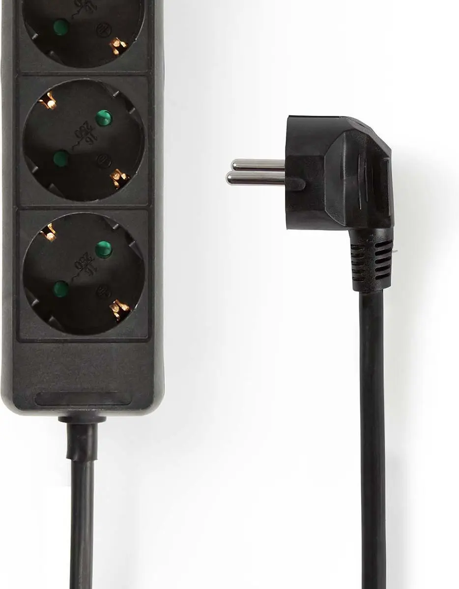 Nedis 3-voudige Stekkerdoos 5m - 3680W - Zwart - afbeelding 3 van 6
