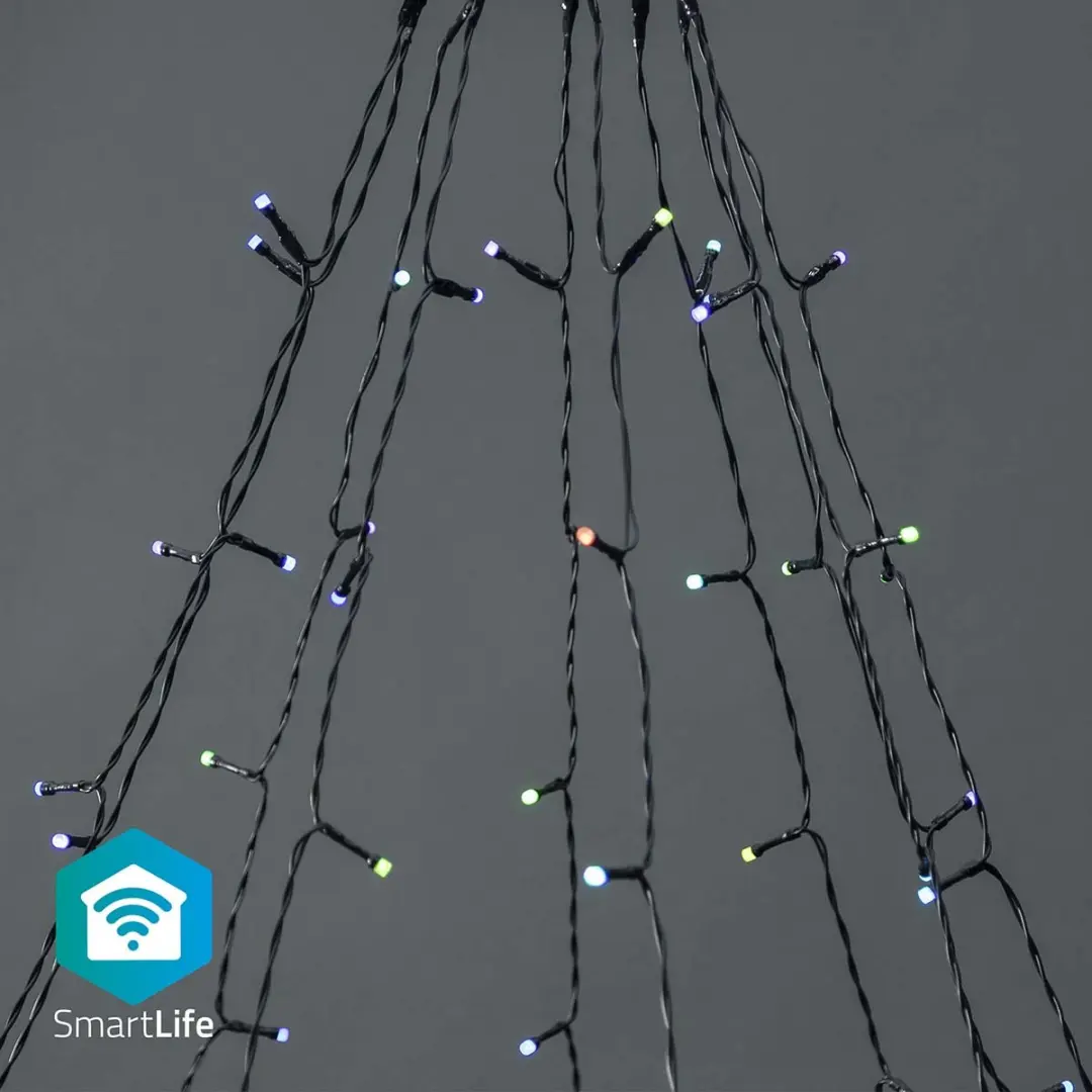 Nedis SmartLife Kerstverlichting Boom RGB 180 LED - 10x2m - Zwart
