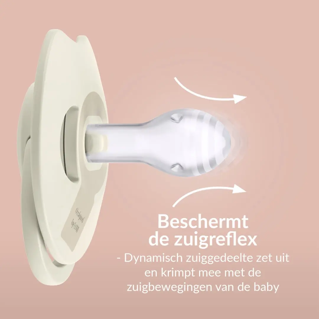 Difrax LOVI Fopspeen Dynamisch 18+ Maanden - Beige & Bruin - 2 Stuks