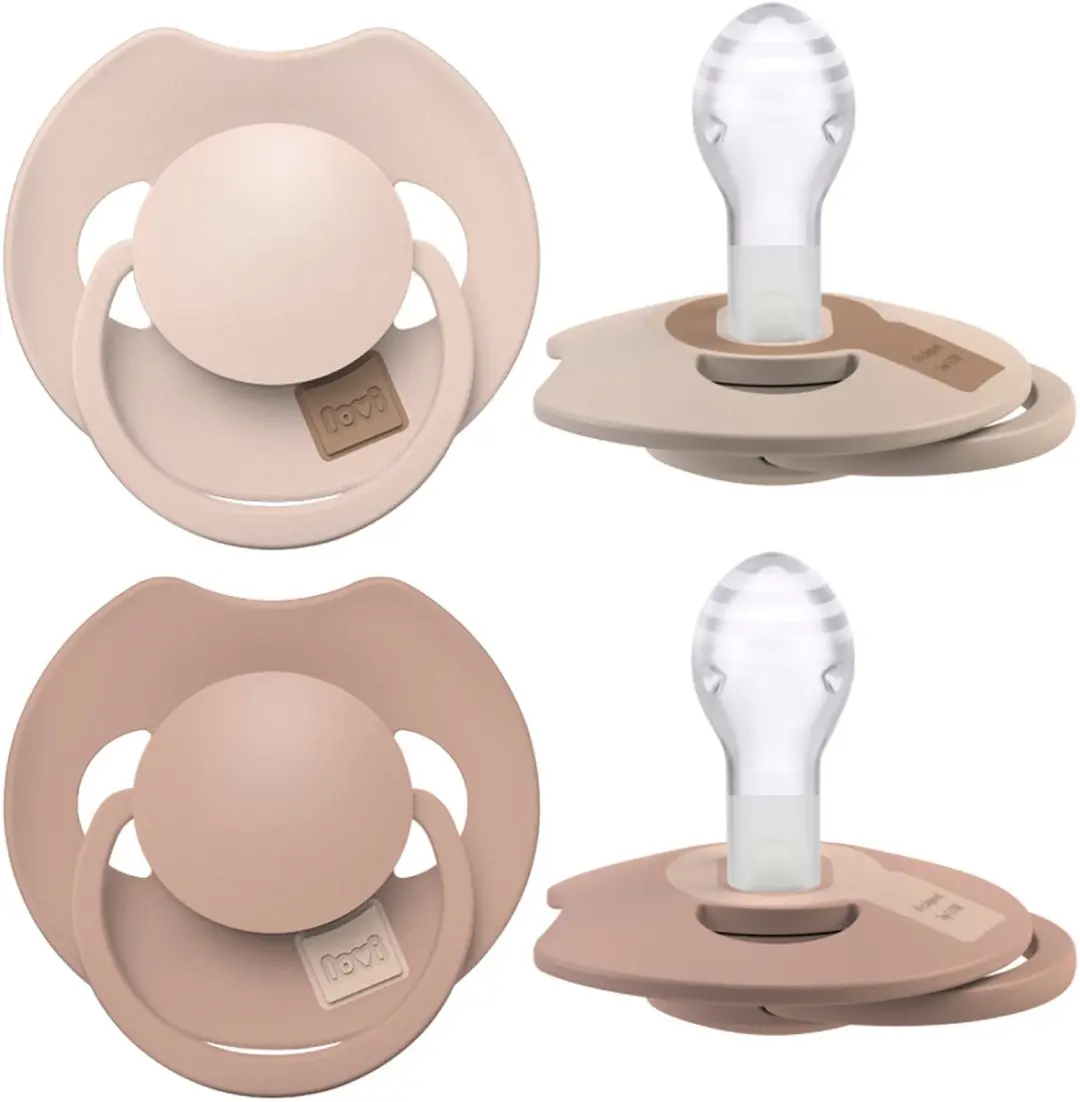 Difrax LOVI Fopspeen Dynamisch 18+ Maanden - Beige & Bruin - 2 Stuks