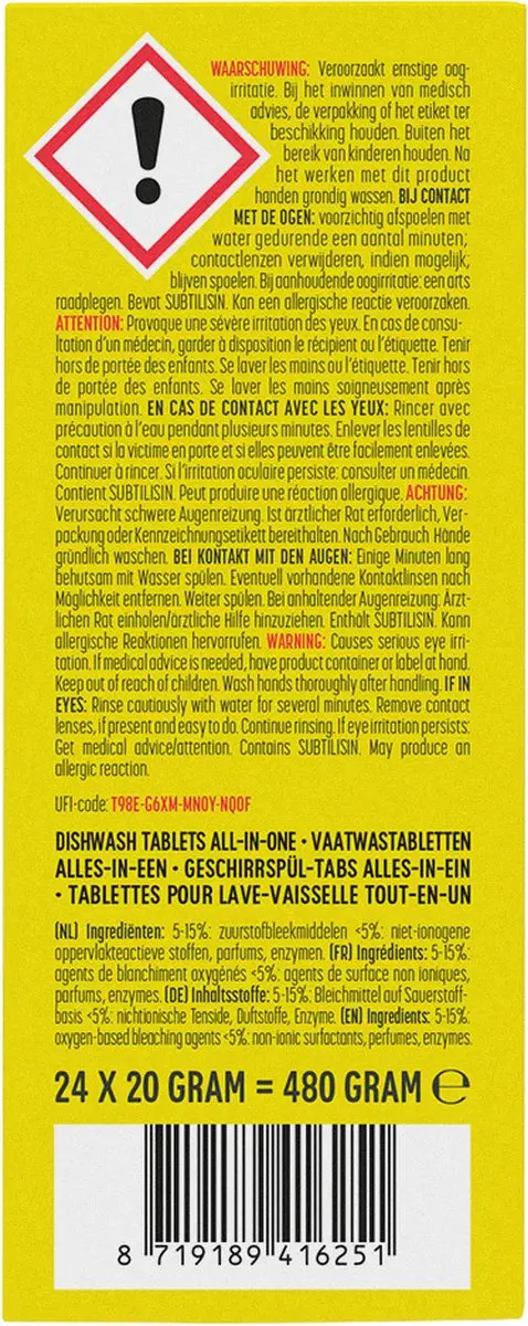 Marcel's Green Soap Vaatwastabletten Grapefruit & Limoen 25 Stuks - afbeelding 3 van 6
