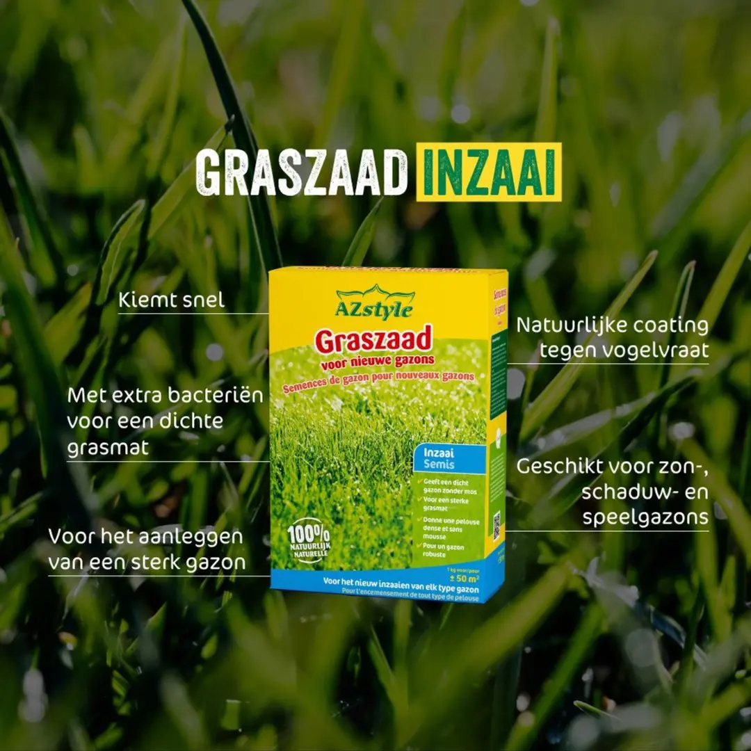 ECOstyle AZstyle Graszaad Inzaai 1KG - 50m² - afbeelding 2 van 6