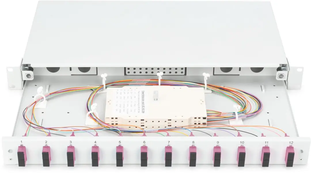 Digitus DN-96321-4 Glasvezelpatchpaneel 12x SC - Grijs - afbeelding 4 van 6