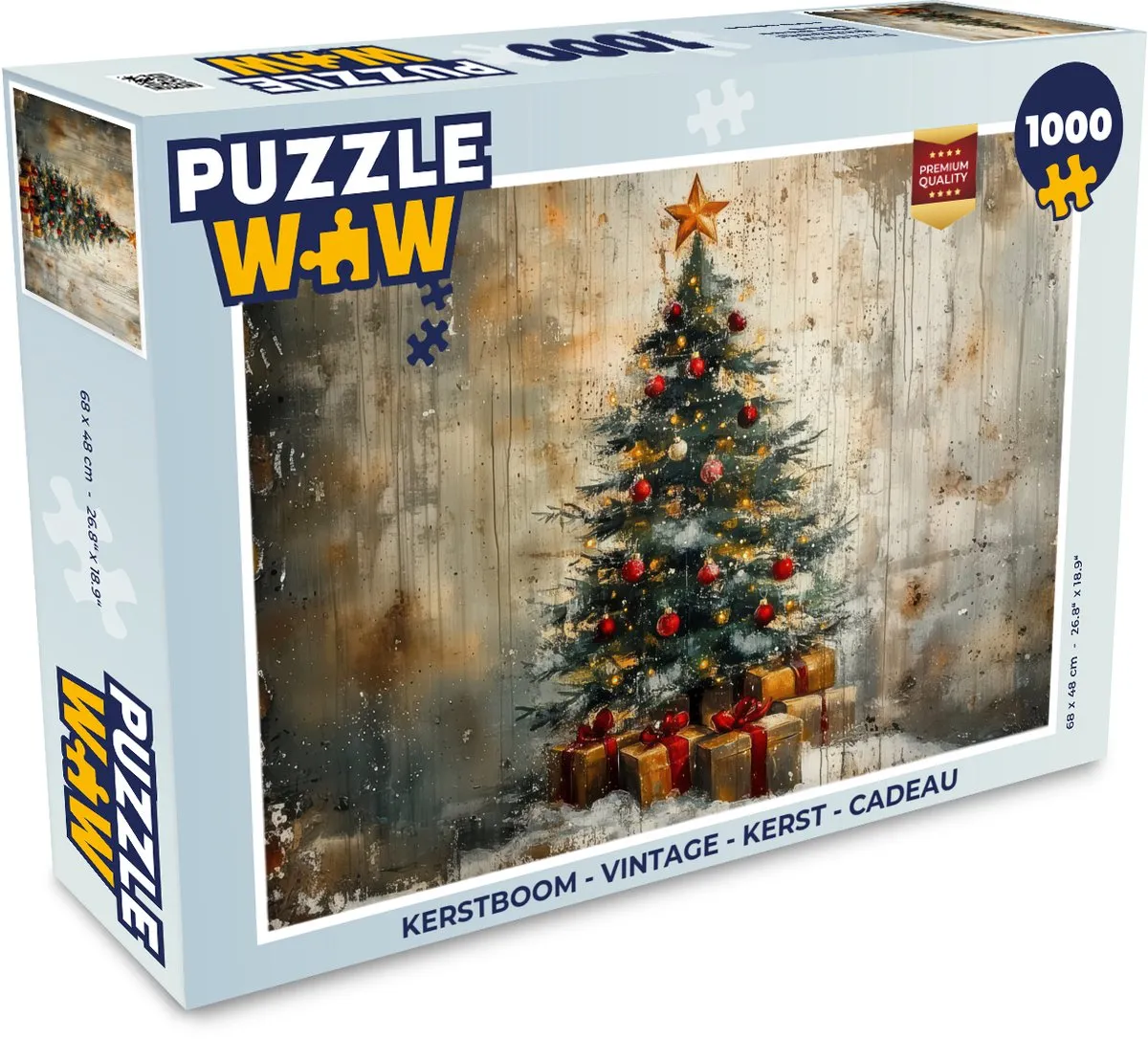 PuzzleWow Kerstboom Legpuzzel 1000 Stuks - Vintage