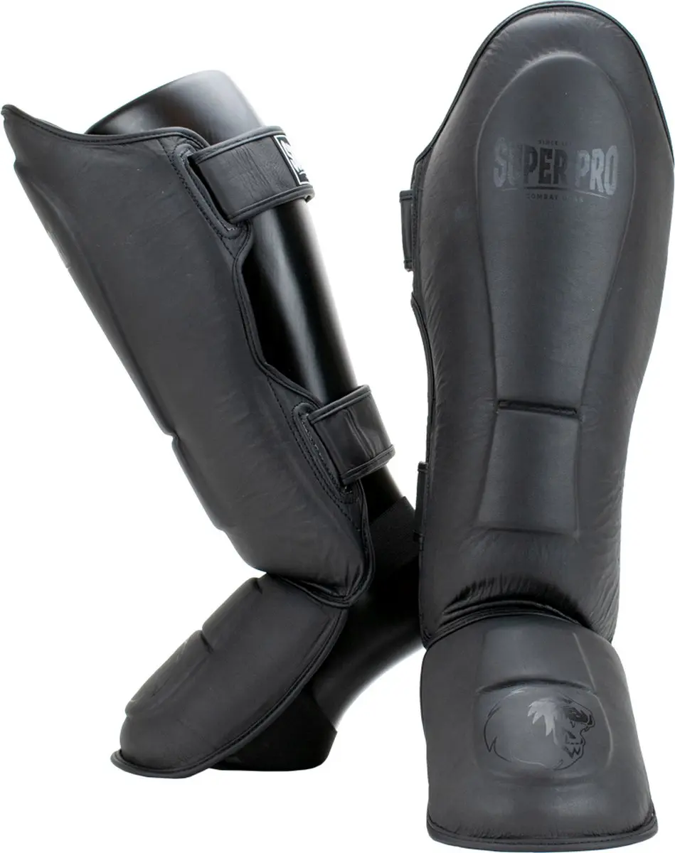 Super Pro Combat Gear Lederen Scheenbeschermer Guardian Grijs Medium