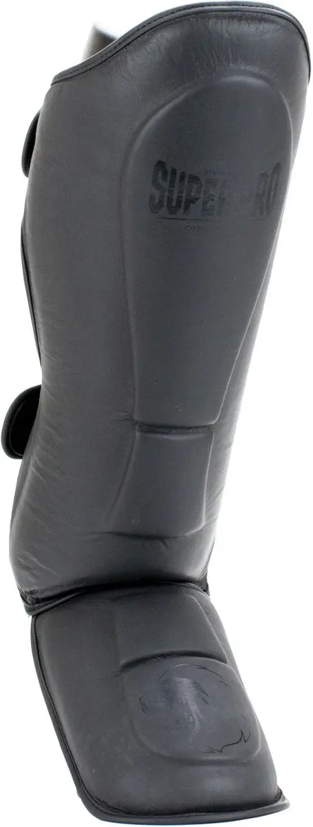 Super Pro Combat Gear Lederen Scheenbeschermers Guardian - Grijs XL - afbeelding 2 van 6