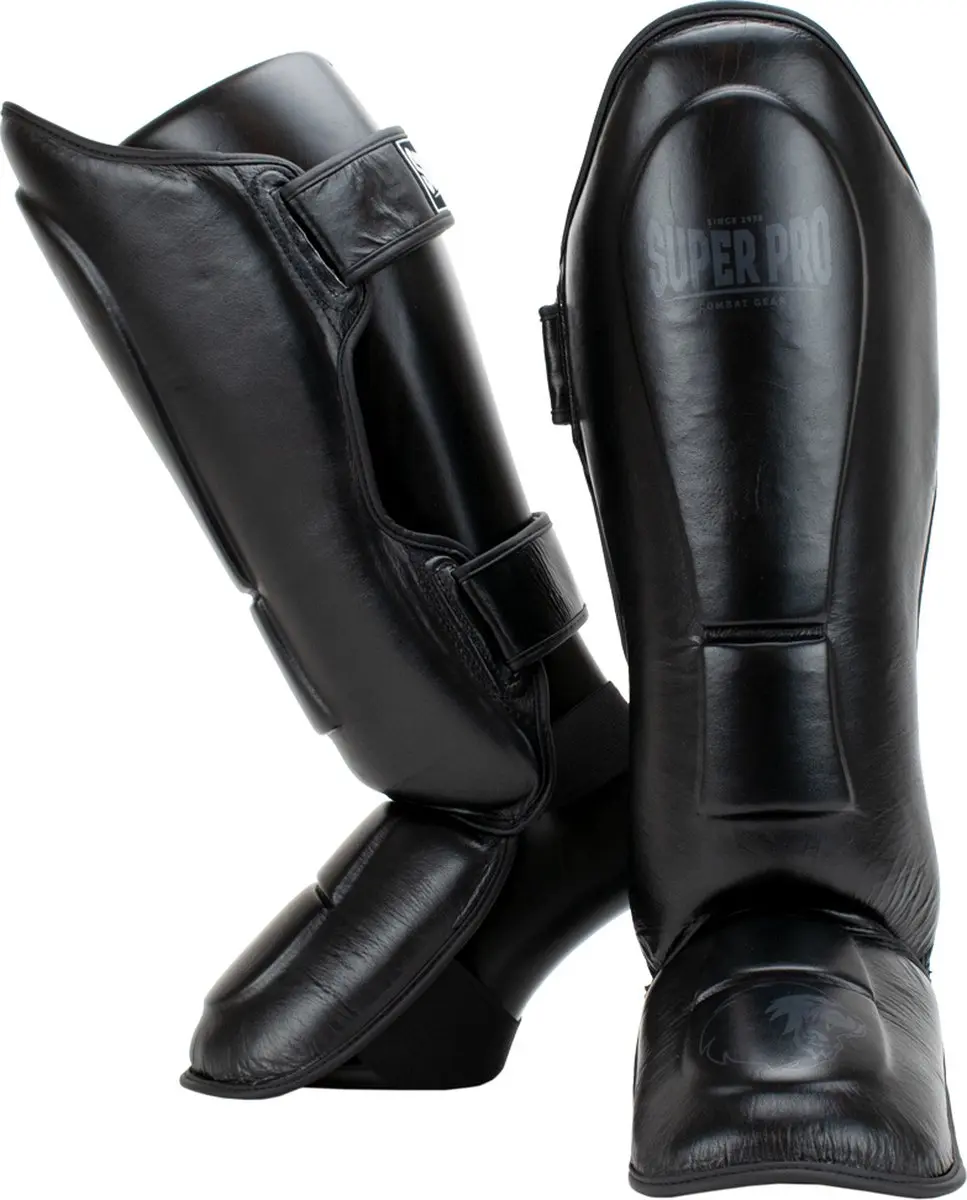 Super Pro Combat Gear Lederen Scheenbeschermers Guardian - Grijs XL - afbeelding 5 van 6