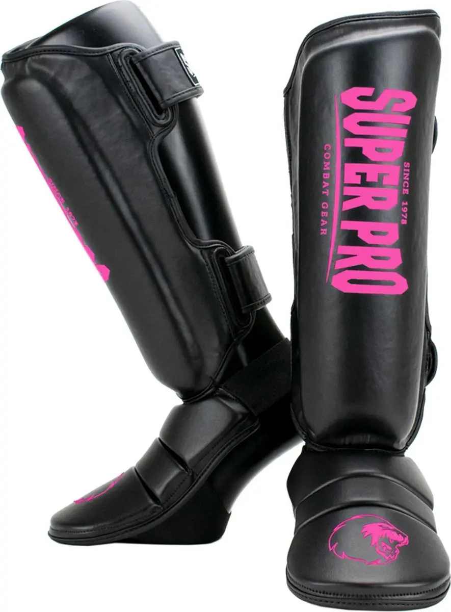 Super Pro Combat Gear Scheenbeschermers - Zwart/Roze Large