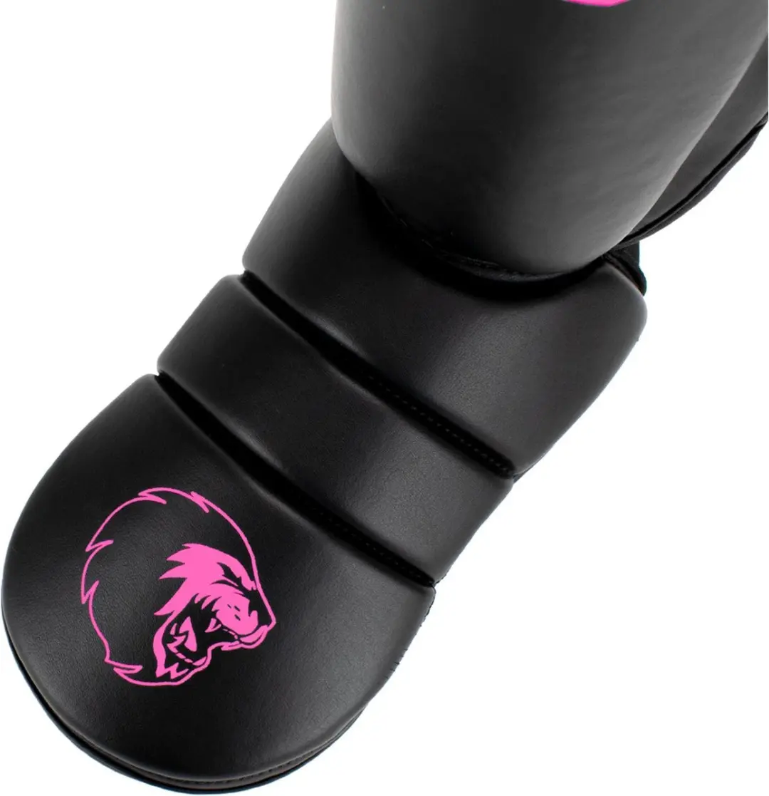Super Pro Combat Gear Scheenbeschermers - Zwart/Roze Large - afbeelding 2 van 4