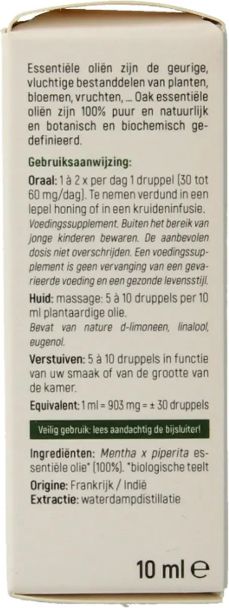 Oak Organic Pepermunt Bio 10ml - 10 Stuks - afbeelding 4 van 6