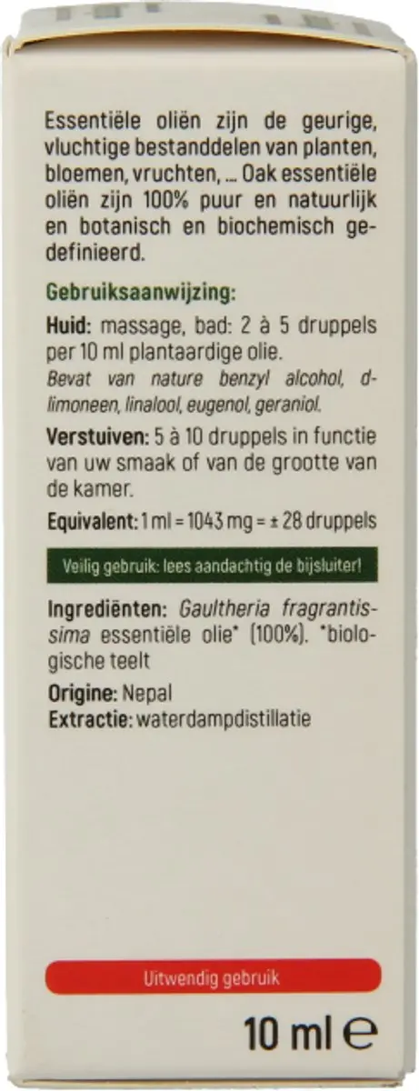 Oak Organic Wintergroen Bio 10ml - 10 Stuks - afbeelding 5 van 6
