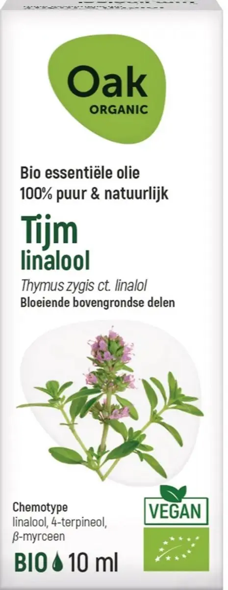 Oak Organic Tijm Linalool Olie 10ml - afbeelding 2 van 2