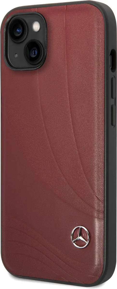 Mercedes-Benz Pu Leer Back Cover iPhone 14 Plus - Rood