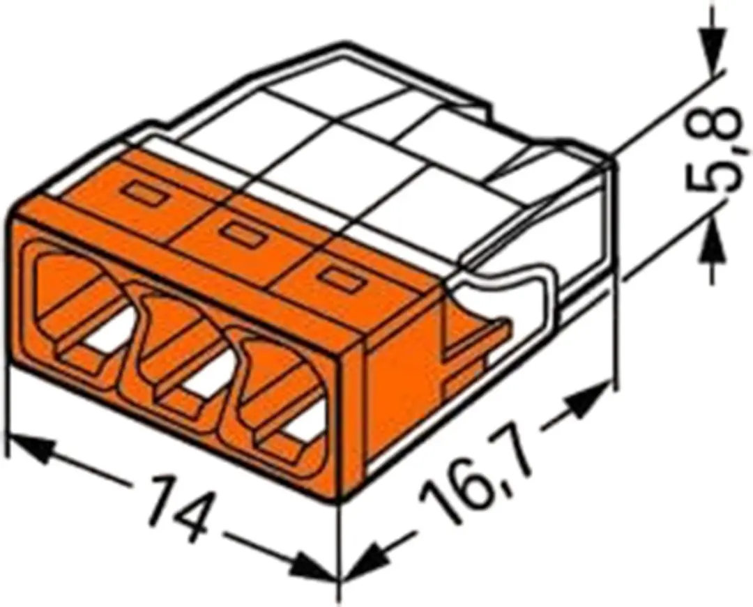 Wago 2273-203 Kabel Splitter/Combiner - 3 Posities - 100 Stuks - afbeelding 2 van 4
