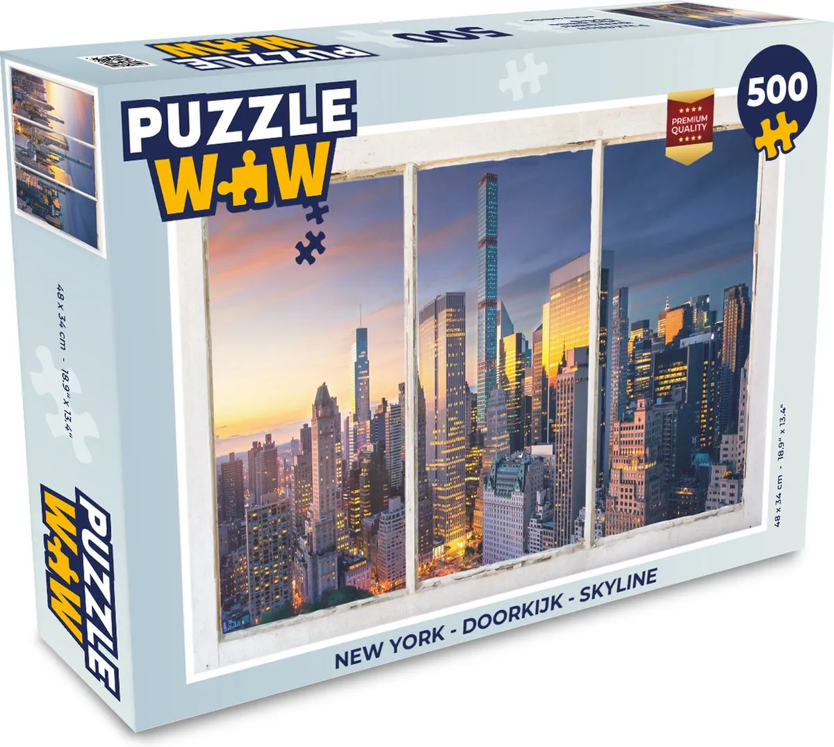 PuzzleWow New York Skyline Legpuzzel 500 Stuks - Multicolor
