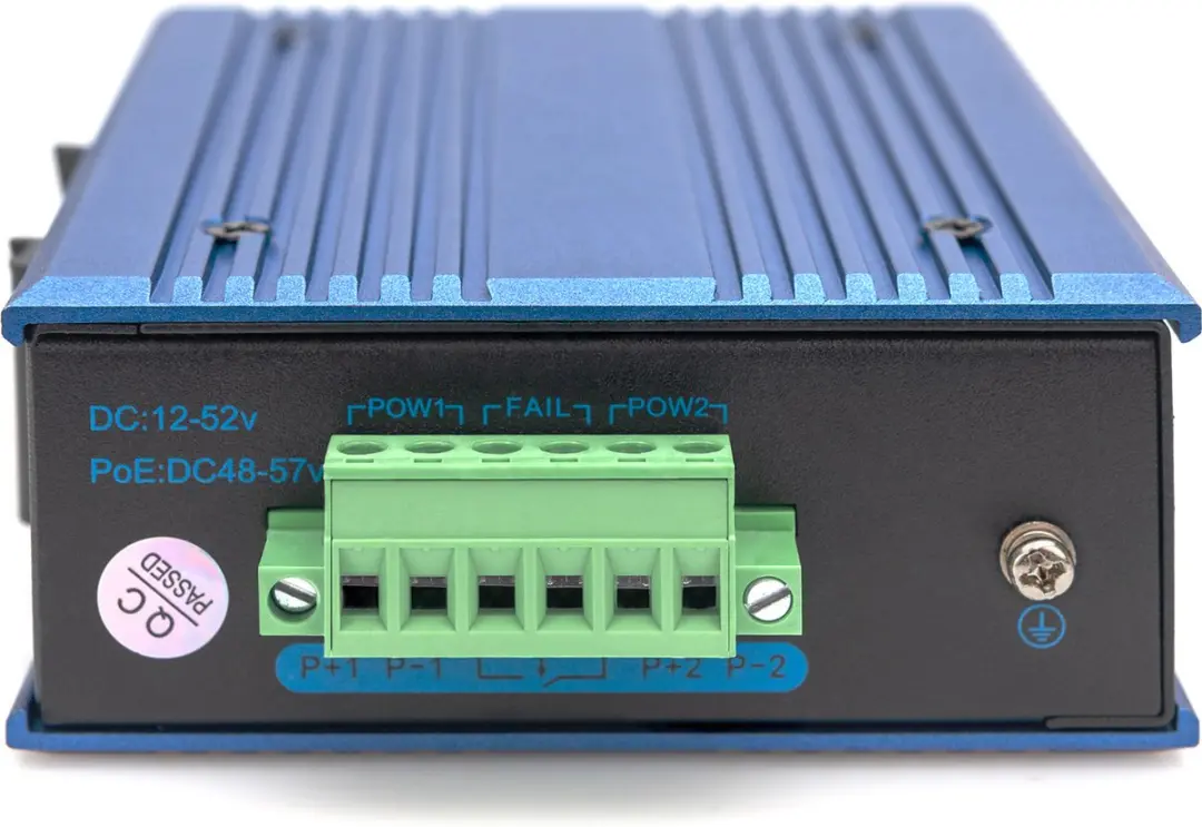 Digitus Switch Ind. 4-Port Gigabit 30W PoE - Zwart/Blauw - afbeelding 5 van 5