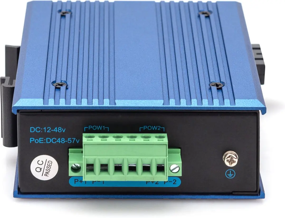 Digitus DN-652104-1 Netwerk Media Converter 1000 Mbit - 30W PoE - Zwart/Blauw - afbeelding 2 van 4