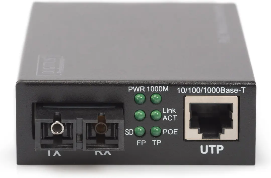 Digitus DN-82160 Gigabit PoE Converter - 1x RJ45/SC SM - 30W - Zwart - afbeelding 3 van 6