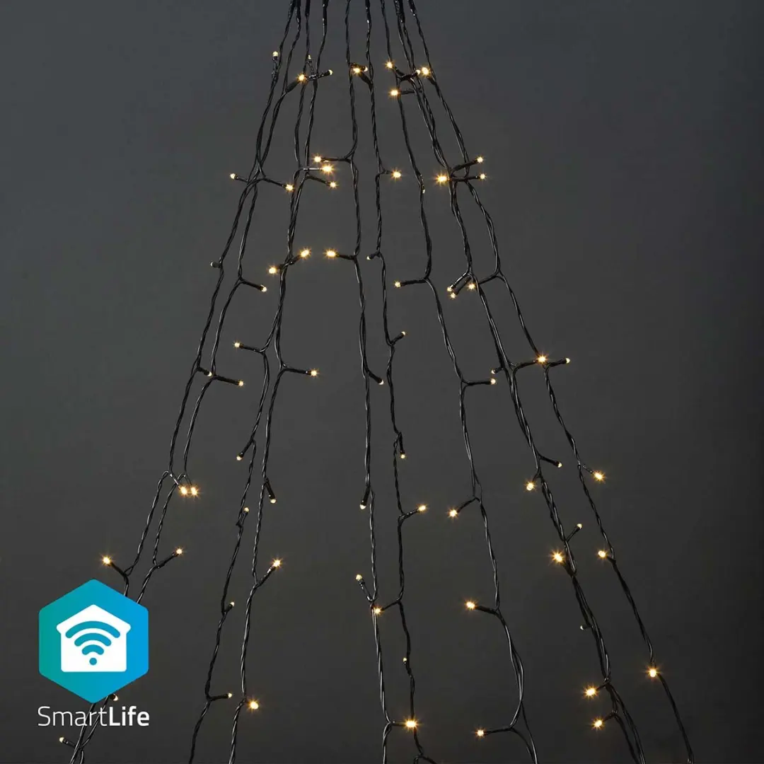 Nedis SmartLife Kerstverlichting Boom 200 LED - 20m - Warm Wit - Zwart - afbeelding 5 van 6