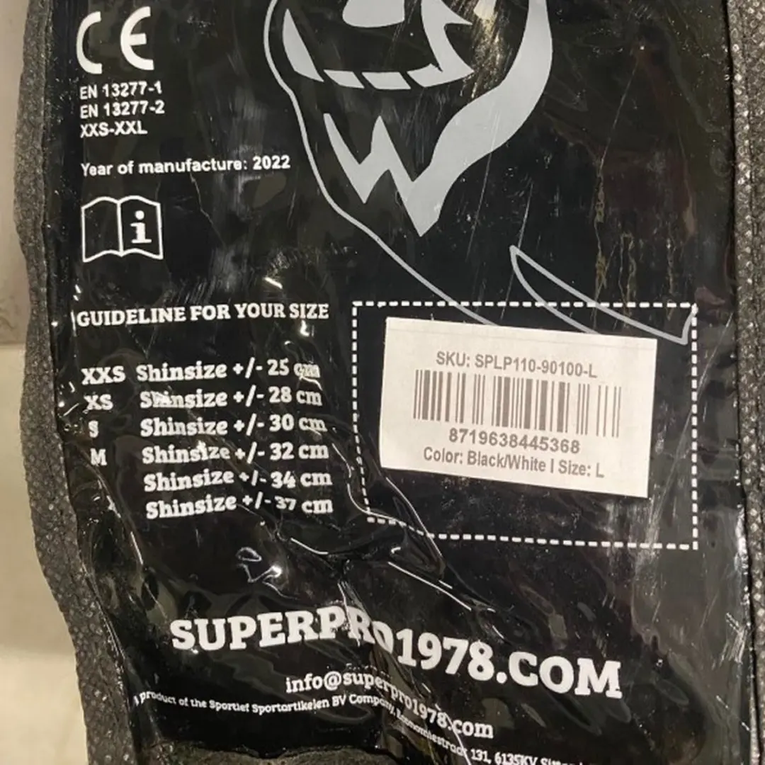 Super Pro Combat Gear Savior Scheenbeschermers XXS - Zwart/Wit - afbeelding 4 van 6