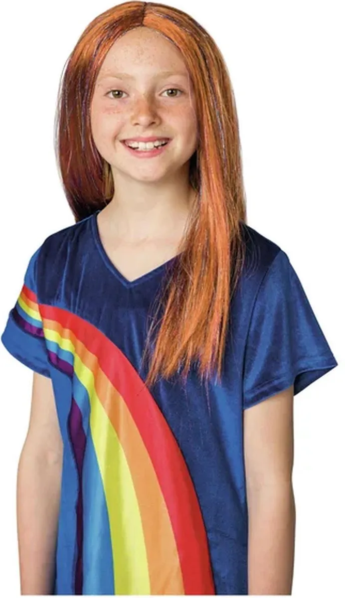 K3 verkleedaccessoire - pruik Hanne - met glitter extensions en speld