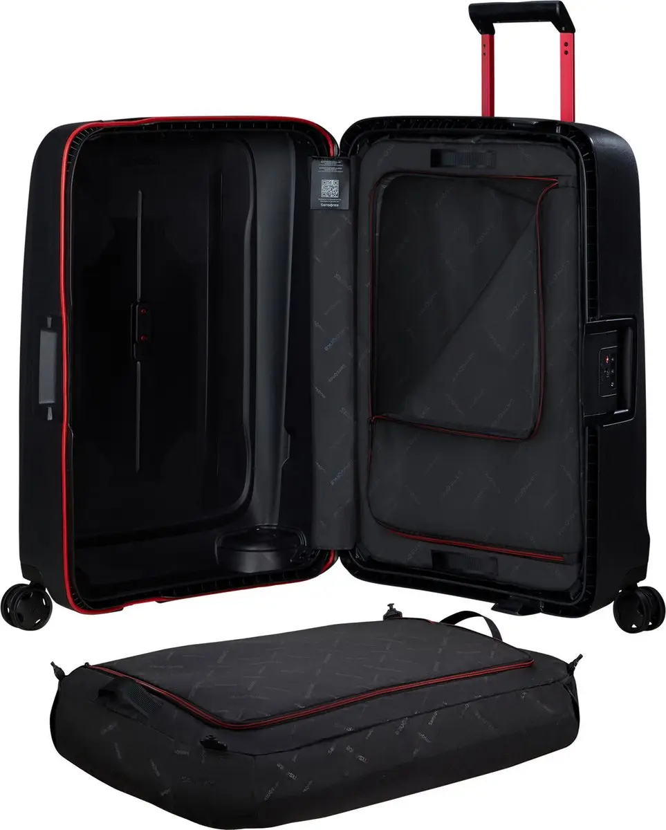 Samsonite Essens Spinner 69cm - 88L - Zwart/Rood - afbeelding 2 van 6