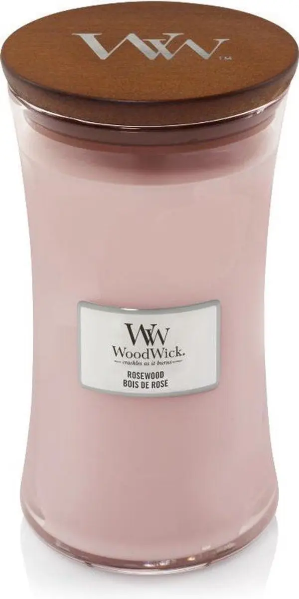 Woodwick Hourglass Geurkaars - Rosewood 130 uur - afbeelding 2 van 6