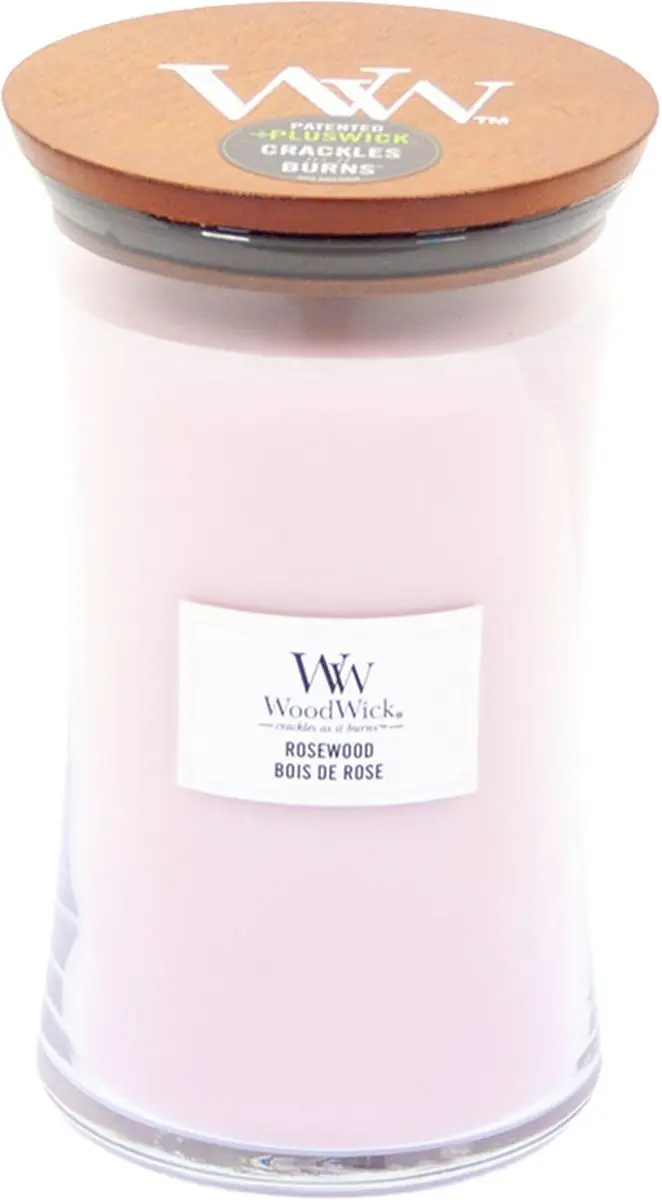 Woodwick Hourglass Geurkaars - Rosewood 130 uur - afbeelding 5 van 6