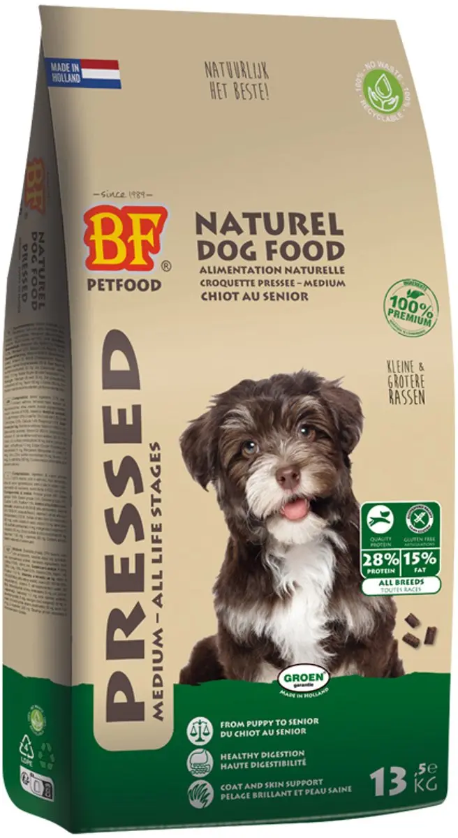BF Petfood Biofood Geperst Puppy Kleine Rassen 5kg