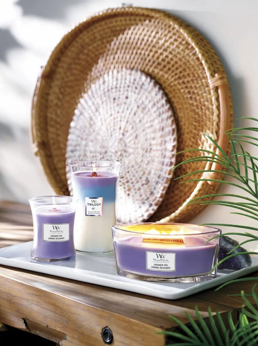 Woodwick Heartwick Flame Ellipse Geurkaars - Lavendel - 50 Uur - afbeelding 3 van 6