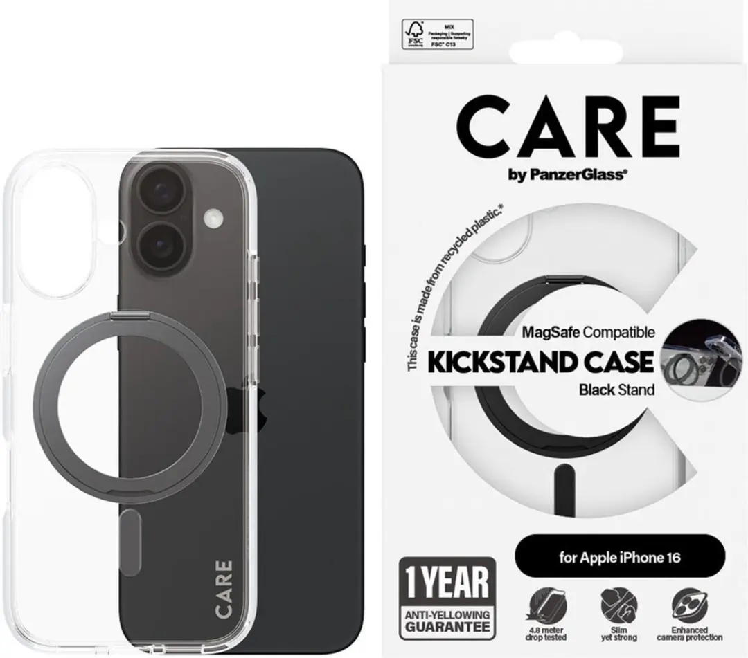 PanzerGlass CARE iPhone 16 Feature Case - Transparant - 1321 - afbeelding 4 van 6