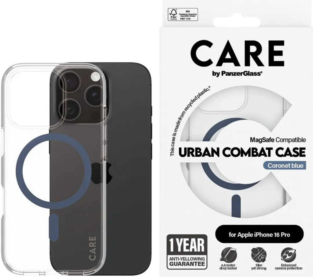 PanzerGlass Flagship Case iPhone 16 Pro 1366 - Transparant Blauw MagSafe - afbeelding 3 van 6