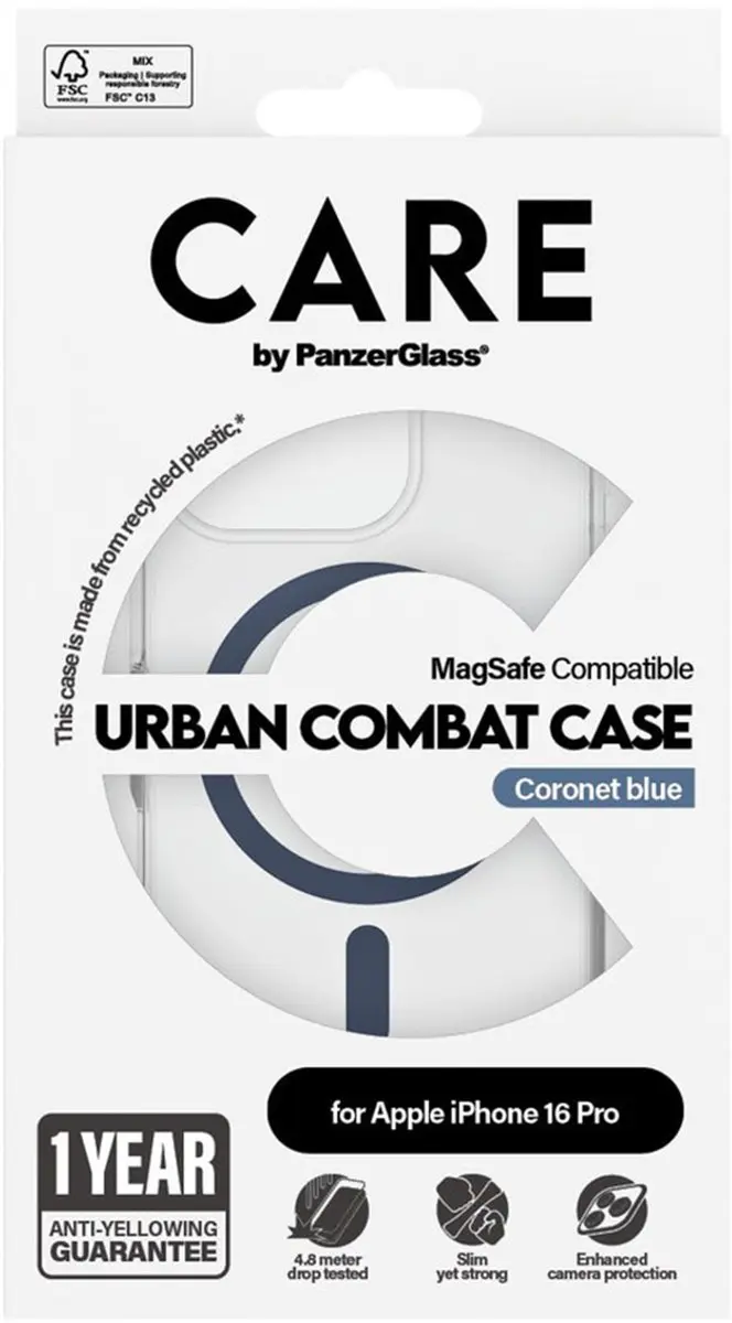 PanzerGlass Flagship Case iPhone 16 Pro 1366 - Transparant Blauw MagSafe - afbeelding 4 van 6