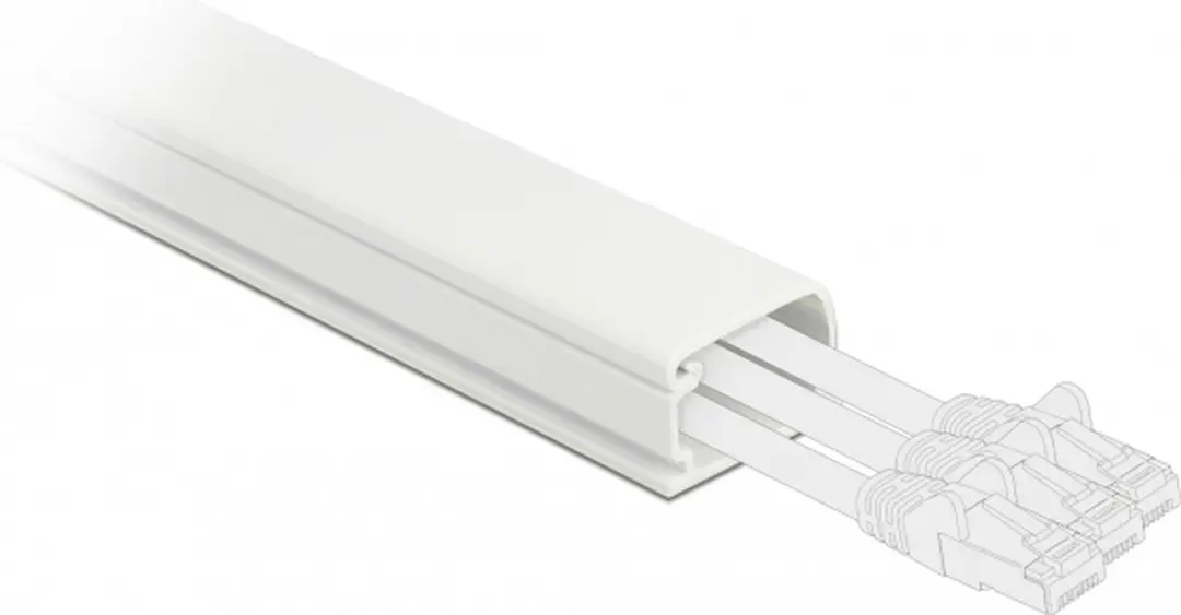 Delock Kunststof Kabelgoot 100x2,2cm - Wit - afbeelding 3 van 4