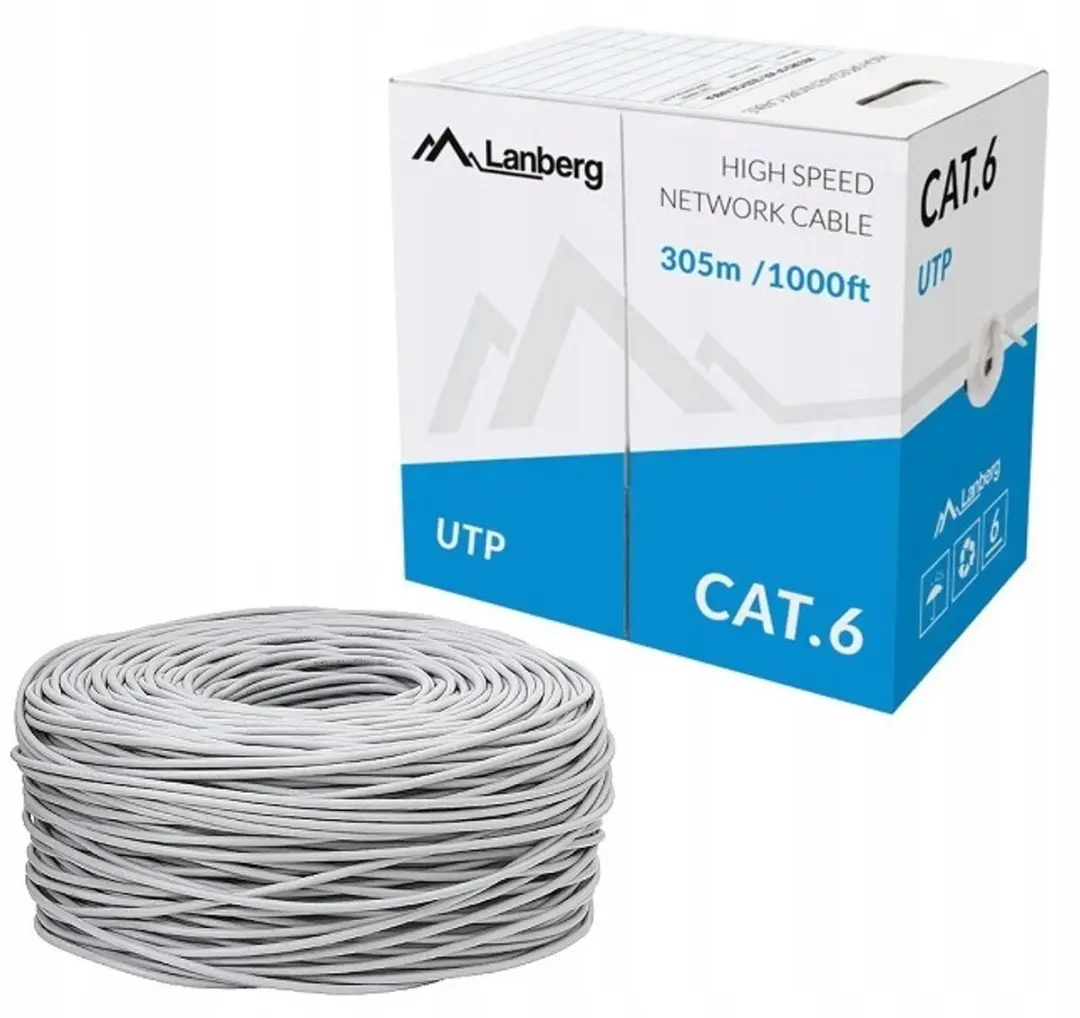 Lanberg LC-6UTP-305M-GY Netwerkkabel Cat6 UTP 305m - Grijs - afbeelding 4 van 5