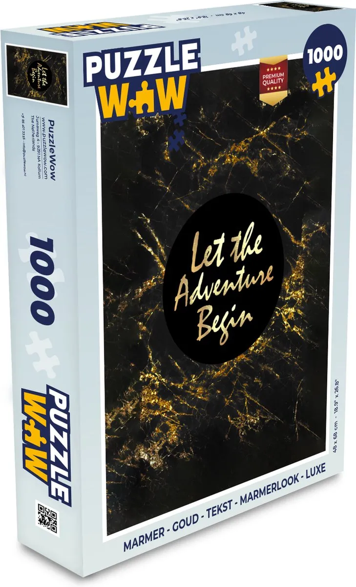 PuzzleWow Marmerlook Legpuzzel 1000 Stuks - Multicolor