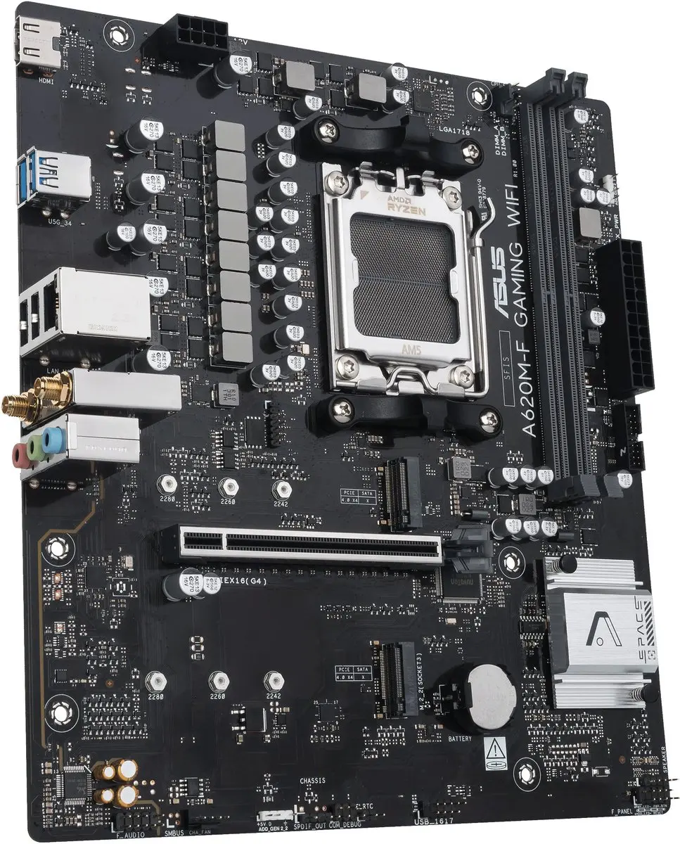 ASUS A620M-F GAMING WIFI AM5 Micro-ATX Moederbord - afbeelding 4 van 6