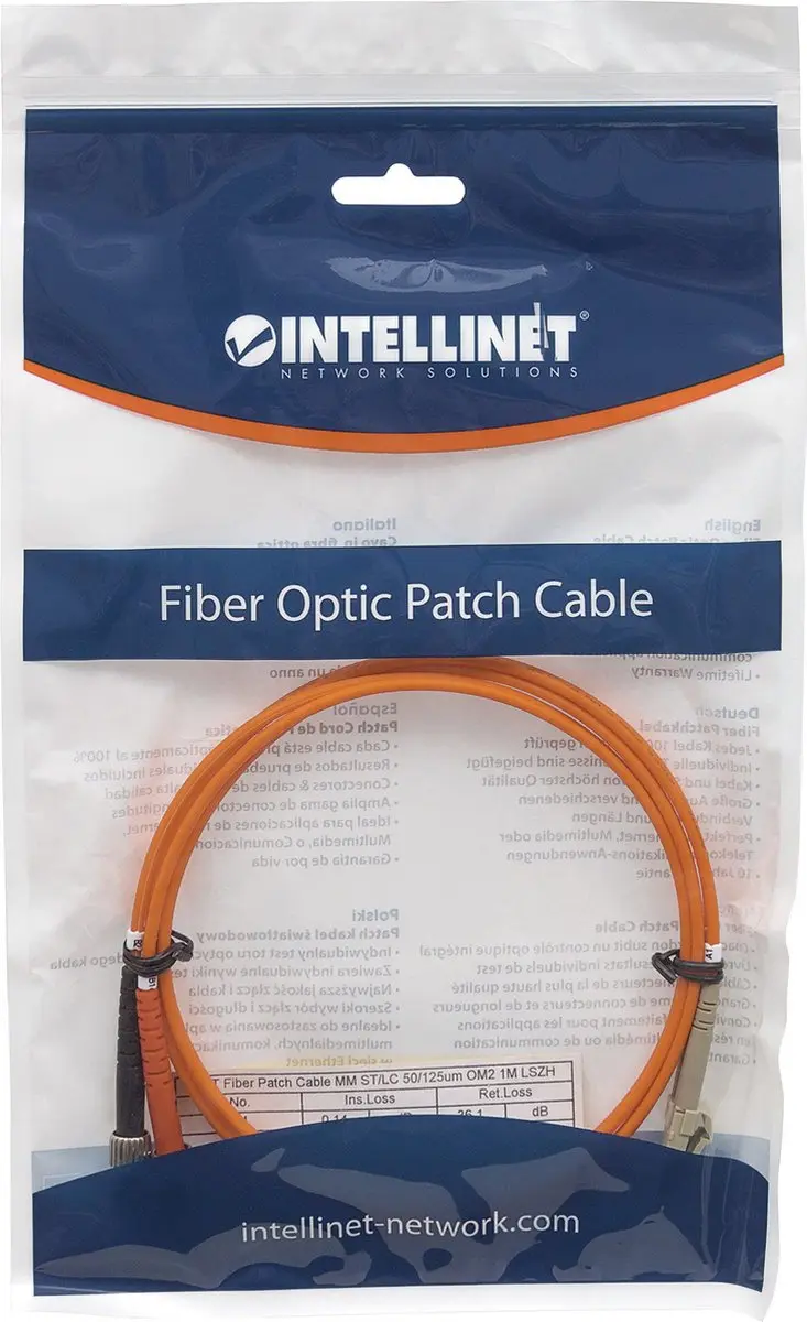 Intellinet 1.0m LC-ST Glasvezelkabel OM2