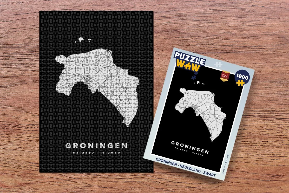 PuzzleWow Groningen Legpuzzel 1000 Stuks - Multicolor