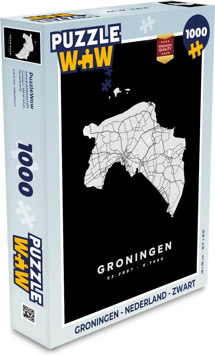PuzzleWow Groningen Legpuzzel 1000 Stuks - Multicolor